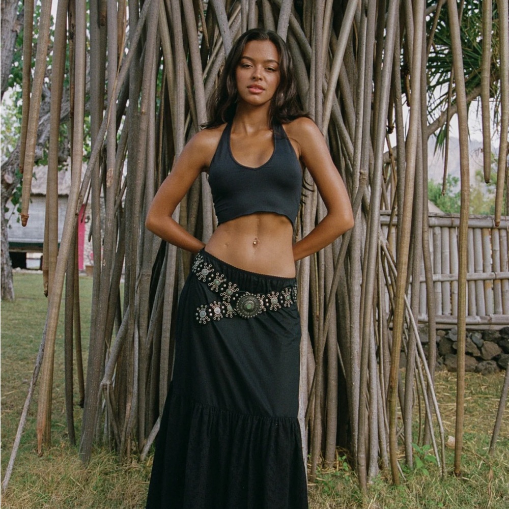 NWT Indah Bernadette Maxi Skirt Black size XS